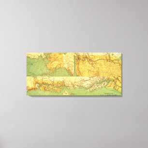 Toile Carte d'Alaska de RoutePanoramic de vapeur