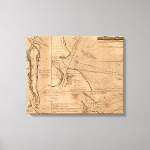 Toile Carte d'Amelia Island, la Floride 1770