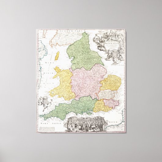Toile Carte d'Angleterre | 1760 (Recto)