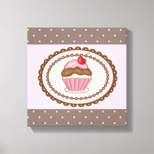 Toile Carte d'anniversaire avec cupcake