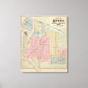 Toile Carte d'Anoka, le comté d'Anoka, Minnesota
