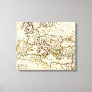Toile Carte d'Antquie de l'empire romain antique