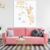 Toile Carte d'art de l'état de Floride (Insitu(Salon))