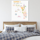 Toile Carte d'art de l'état de Floride (Insitu(Chambre))