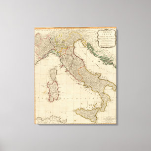 Toile Carte d'atlas couleur de main de l'Italie