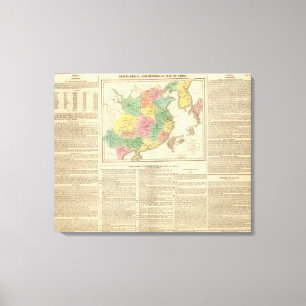 Toile Carte d'atlas de la Chine et du Japon