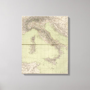 Toile Carte d'atlas de l'Italie