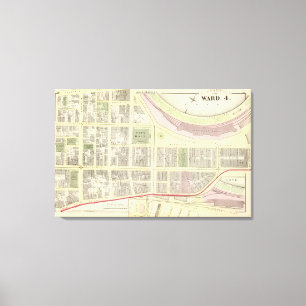 Toile Carte d'atlas d'endroit d'échange de carré du