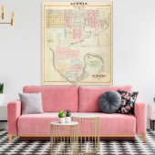 Toile Carte d'Austin, comté de Mower, Minnesota (Insitu(Salon))