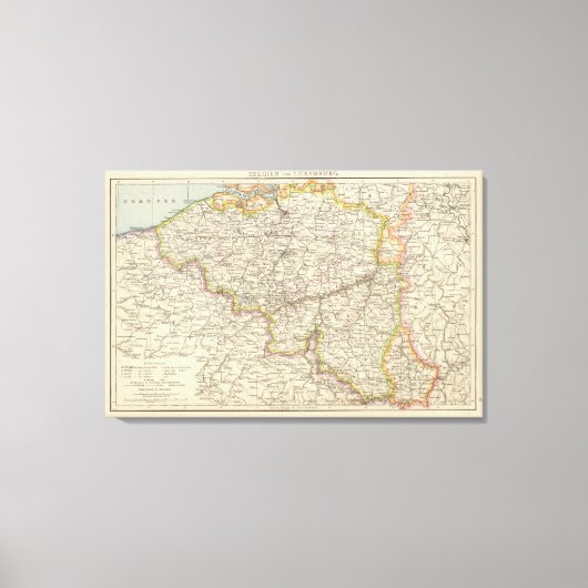 Toile Carte de Belgique et Luxembourg (Recto)