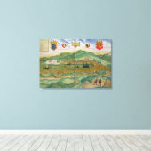 Toile Carte de Bergen, de 'Civitates Orbis Terrarum' par (Insitu (Plancher de Bois))