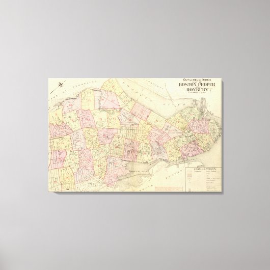 Toile Carte de Boston (Recto)