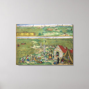 Toile Carte de Cadix, de "Civitates Orbis Terrarum" par