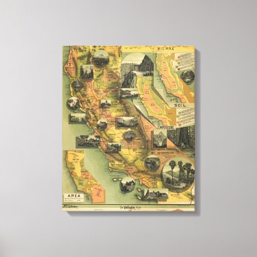 Toile Carte de Californie (Recto)