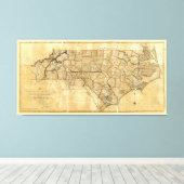 Toile Carte de Caroline du Nord (1808) (Insitu (Plancher de Bois))