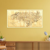 Toile Carte de Caroline du Nord (1808) (Insitu(Salon))