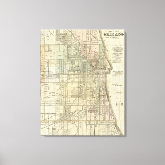 Toile Carte De Chicago (Recto)