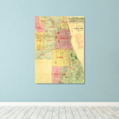 Toile Carte de Chicago et de ses environs par Blanchard (Insitu (Plancher de Bois))