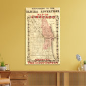 Toile Carte De Chicago Montrant Le District Brûlé (Insitu(Salon))