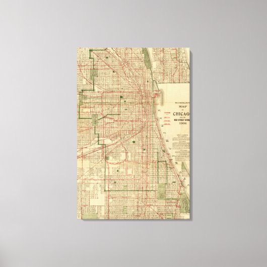 Toile Carte de Chicago par Blanchard (Recto)