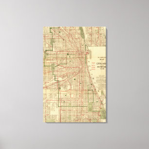 Toile Carte de Chicago par Blanchard