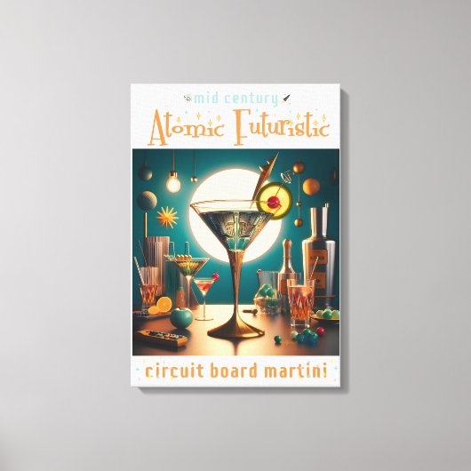 Toile Carte de circuit futuriste atomique Martini (Recto)