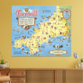 Toile Carte de Cornwall, Angleterre (Insitu(Salon))