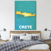 Toile Carte de Crète affiche de voyage (Insitu(Chambre))
