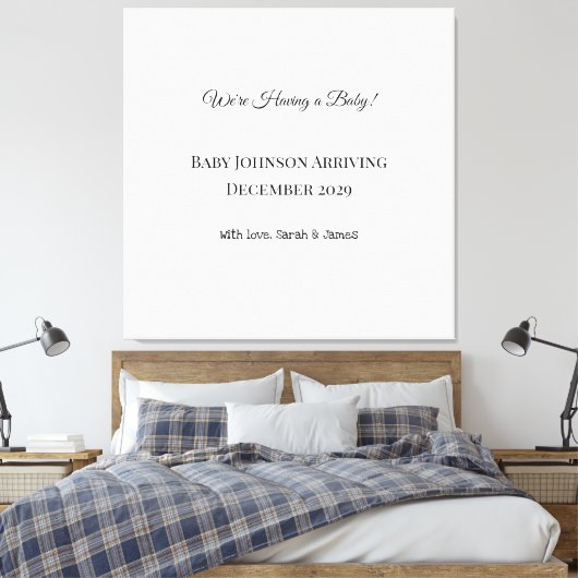 Toile Carte de déclaration personnalisée pour bébé (Insitu(Chambre))