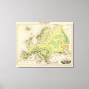 Toile Carte de découpe de l'Europe