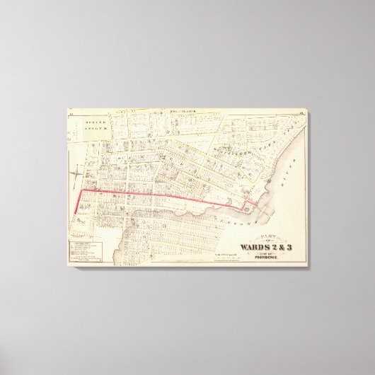 Toile Carte de Dexter Asylum et Central Bridge (Recto)