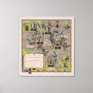 Toile Carte de Dunlop de secteur de lac, Angleterre