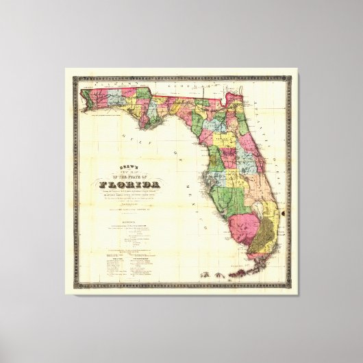 Toile Carte de Floride (1870) (Recto)