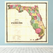 Toile Carte de Floride (1870) (Insitu (Plancher de Bois))