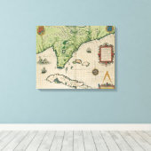 Toile Carte de Floride, de 'Brevis Narratio' (Insitu (Plancher de Bois))