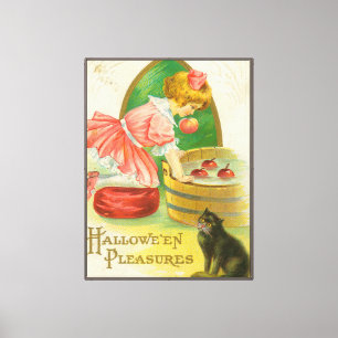Toile Carte de Halloween vintage 'Bobbing for Apples', 1