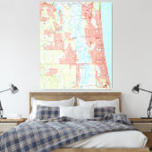 Toile Carte de Jacksonville Beach et Atlantic Beach Flor (Insitu(Chambre))