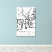 Toile Carte de jeu représentant les immigrants arrivant (Insitu (Plancher de Bois))