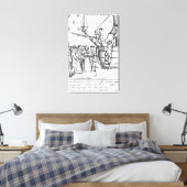 Toile Carte de jeu représentant les immigrants arrivant (Insitu(Chambre))