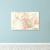 Toile Carte de Johnston Rhode Island (Insitu (Plancher de Bois))