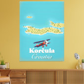 Toile Carte de Korčula Croatie (Insitu(Salon))