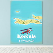 Toile Carte de Korčula Croatie (Insitu (Plancher de Bois))