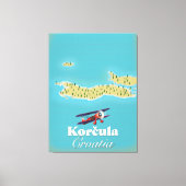 Toile Carte de Korčula Croatie (Recto)