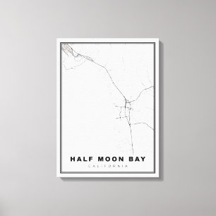 Toile Carte de la baie de la demi-lune