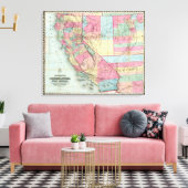 Toile Carte de la Californie, Nevada (Insitu(Salon))