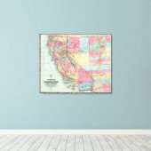 Toile Carte de la Californie, Nevada (Insitu (Plancher de Bois))