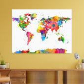 Toile Carte de la carte du monde aquarelle (Insitu(Salon))
