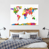 Toile Carte de la carte du monde aquarelle (Insitu(Chambre))
