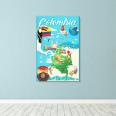 Toile Carte de la Colombie (Insitu (Plancher de Bois))