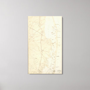 Toile Carte de la côte de la baie Barnegat à Tuckerton C